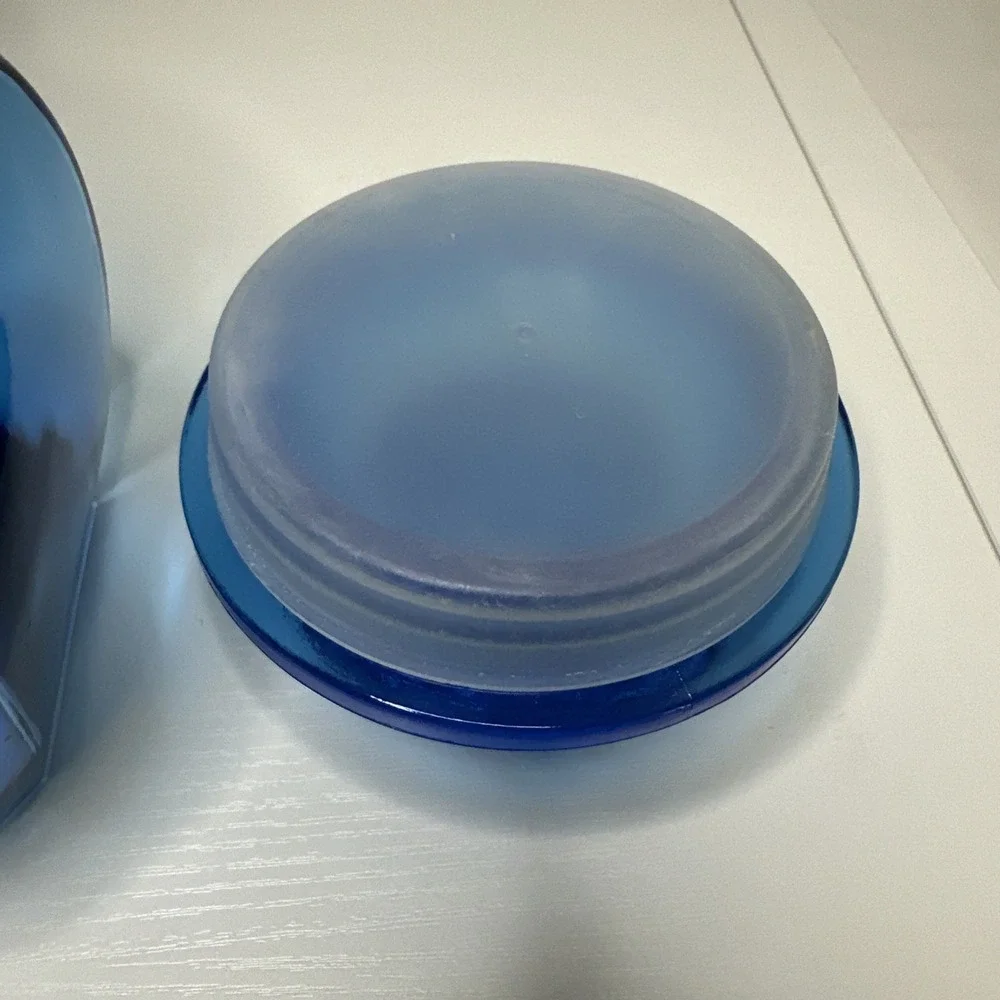 Vintage Collectible Anchor‎ Hocking Cobalt Blue Apothocary Glass Jar with Lid